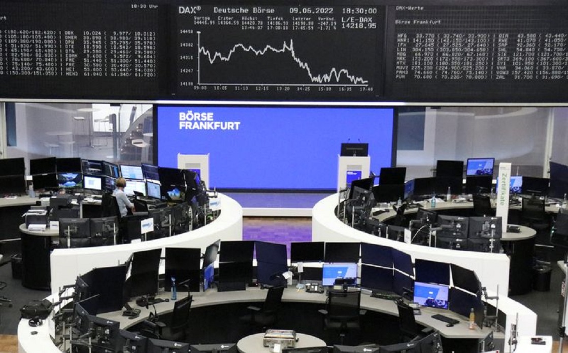 Eurozone shares fell after the European Central Bank announced its intention to raise interest rates